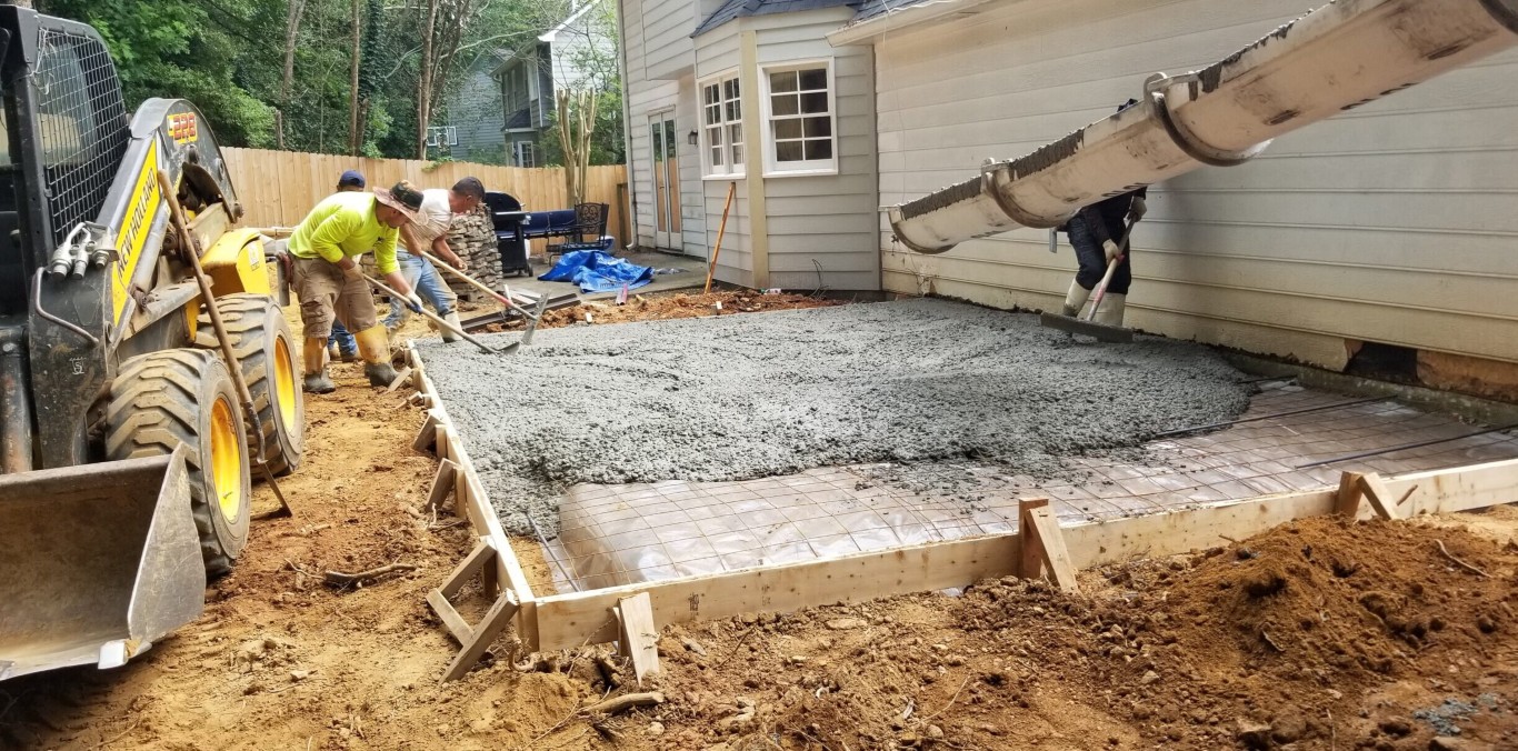 Skilled concrete crew working on a project in Lincoln, CA