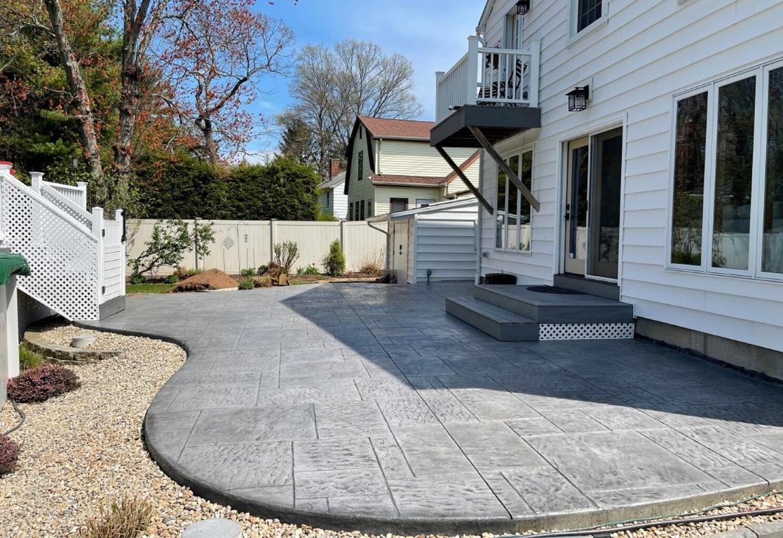 Beautiful stamped concrete patio in Lincoln, CA